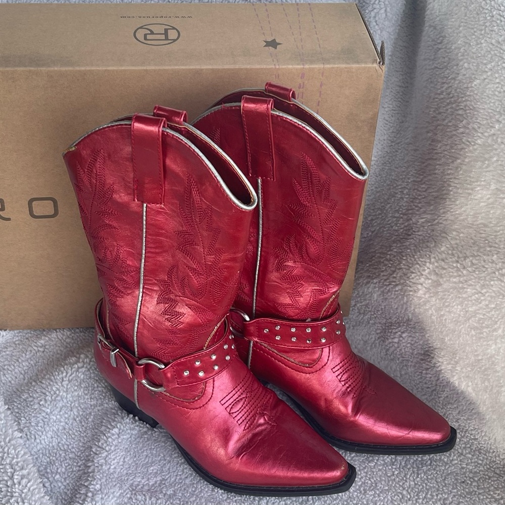 Roper Kids Red Heeled Boots
